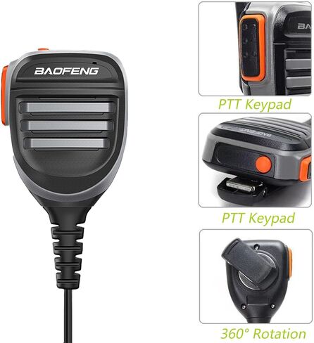 BAOFENG Mic,Radio Mic Reinforced Cable and Rain Shoulder Handheld Compatible UV-5R BF-F8HP 5RM UV-21R K5PLUS GM-15 Pro UV-5G Plus GM-5RH UV-17R TD-H3 TD-H8 UV-K5 in Saudi Arabia