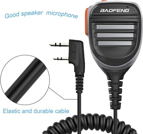 BAOFENG Mic,Radio Mic Reinforced Cable and Rain Shoulder Handheld Compatible UV-5R BF-F8HP 5RM UV-21R K5PLUS GM-15 Pro UV-5G Plus GM-5RH UV-17R TD-H3 TD-H8 UV-K5 in Saudi Arabia