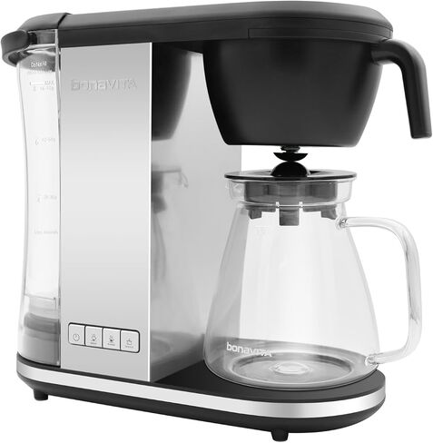 Bonavita Enthusiast 8 Cup Drip Coffee Brewer, Pour Over, SCA Certified Coffee Machine with Thermal Carafe, Stainless Steel Panel, Removable Reservoir, Matte Black in Kuwait