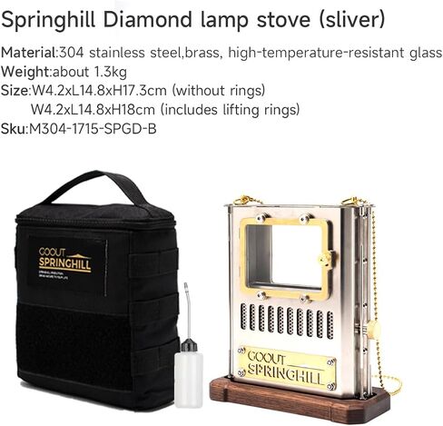 GOOUT SPRINGHILLkerosene lantern Oil Lantern Ironing stove Hanging ironing stove Camping Stove Outdoor Iron Stove, Fireplace, Barbecue, Silvery with Refill in Saudi Arabia