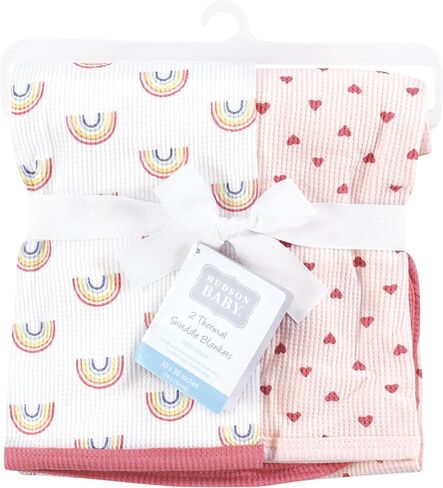 Hudson Baby Unisex Baby Thermal Receiving Blanket 2pk, Basic Camo, One Size in Saudi Arabia