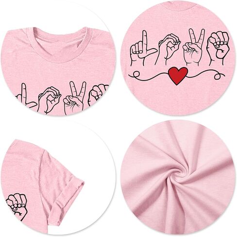 Valentines Day Shirts Women Love Sign T Shirt Love Graphic Tee Shirts Valentine Day Gifts for Her in Kuwait