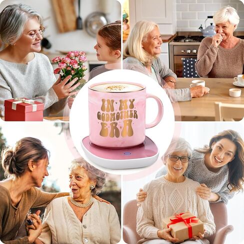 LiqCool Godmother Proposal Gift, in My Godmother Era Coffee Mug Warmer, Godmother Gifts from Godchild, Will You Be My Godmother, Birthday Christmas for Godmother(12Oz, Pink) in Saudi Arabia