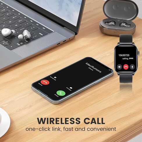 ساعة ذكية V17 - متوافقة مع هواتف iPhone وAndroid، مقاومة للماء، ساعات ذكية للرجال، متتبع اللياقة البدنية، مراقب معدل ضربات القلب، متتبع اللياقة البدنية مع أكثر من 100 وضع رياضي in Saudi Arabia