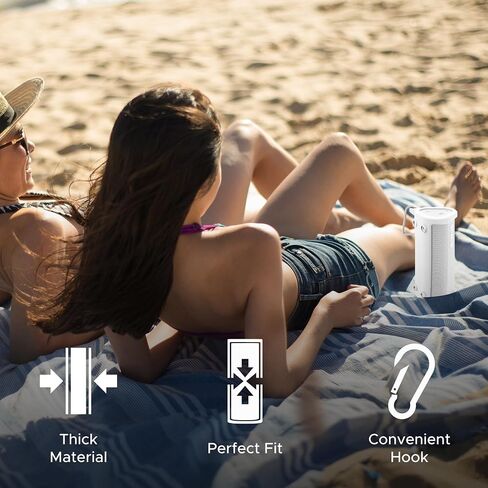 حقيبة حمل سيليكون واقية شديدة التحمل لجهاز Sonos Roam 2 | لون ابيض جديد | يتضمن الآن زر بلوتوث لـ Roam2 | قم بحماية مكبر صوت Bluetooth اللاسلكي الخاص بك باستخدام هذا الغطاء/الغطاء in Kuwait