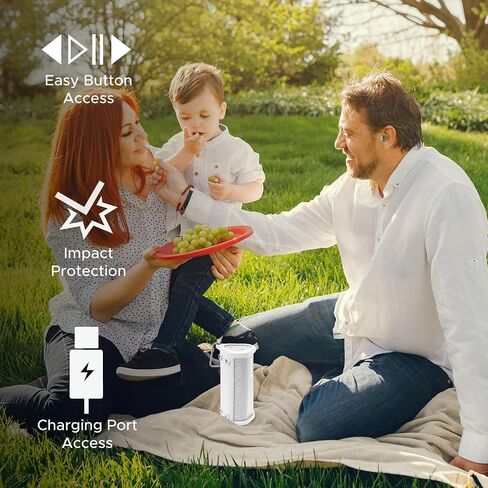 حقيبة حمل سيليكون واقية شديدة التحمل لجهاز Sonos Roam 2 | لون ابيض جديد | يتضمن الآن زر بلوتوث لـ Roam2 | قم بحماية مكبر صوت Bluetooth اللاسلكي الخاص بك باستخدام هذا الغطاء/الغطاء in Kuwait