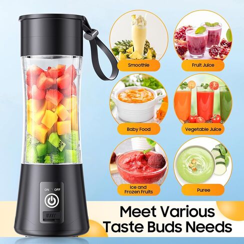 Portable Blender Personal Size Blender - Blender for Shakes and Smoothies, Mini Blender with 380Ml Travel Cup, Suit for Kitchen, Travel, Gym in Saudi Arabia