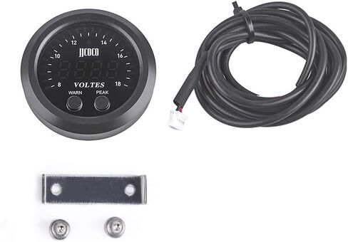 مجموعة قياس ضغط الزيت العالمية 2-1/16 بوصة (52 مم) 150 رطل لكل بوصة مربعة - شاشة عرض رقمية باللون الأحمر مع مستشعر إلكتروني 1/8NPT - لمجموعات قياس سيارات القوارب البحرية والسيارات والشاحنات in Kuwait