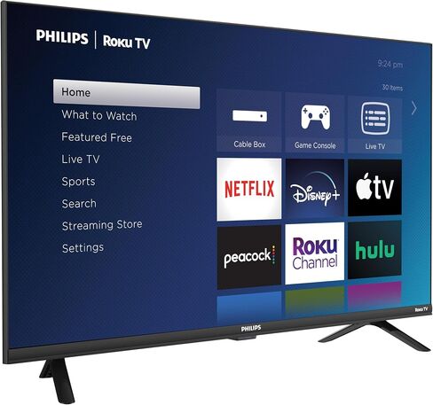 تلفزيون فيليبس روكو 32 بوصة عالي الدقة 720 بكسل LED-LCD تلفزيون ذكي (32PFL4674/F7)، متوافق مع Alexa in Saudi Arabia