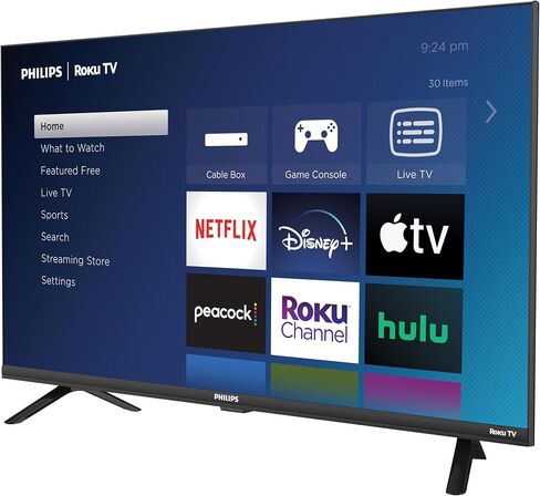تلفزيون فيليبس روكو 32 بوصة عالي الدقة 720 بكسل LED-LCD تلفزيون ذكي (32PFL4674/F7)، متوافق مع Alexa in Saudi Arabia