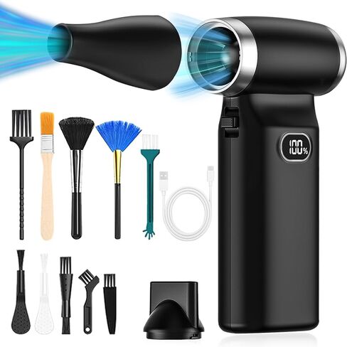 Compressed Air Duster Adjustable Wind Speed, 110000RPM 6000Mah Electric Air Duster, Replace Compressed Air Can, Rechargeable in Saudi Arabia
