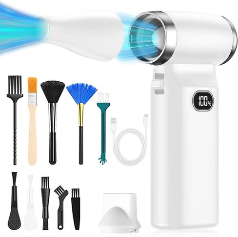 Compressed Air Duster Adjustable Wind Speed, 110000RPM 6000Mah Electric Air Duster, Replace Compressed Air Can, Rechargeable in Saudi Arabia