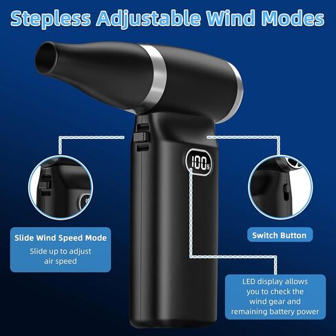 Compressed Air Duster Adjustable Wind Speed, 110000RPM 6000Mah Electric Air Duster, Replace Compressed Air Can, Rechargeable in Saudi Arabia