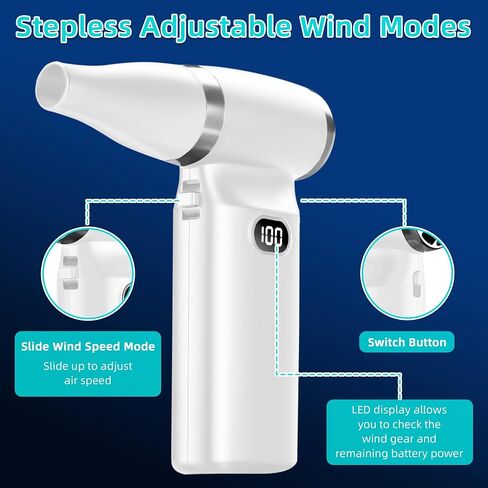 Compressed Air Duster Adjustable Wind Speed, 110000RPM 6000Mah Electric Air Duster, Replace Compressed Air Can, Rechargeable in Saudi Arabia