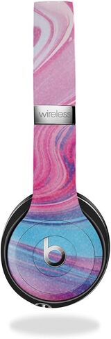 Glossy Glitter Headphone Skin Compatible with Beats Solo 3 Wireless - Magenta Pour - Premium 3M Vinyl Protective Wrap Decal Cover - Easy to Apply | Crafted in The USA by MightySkins in Kuwait