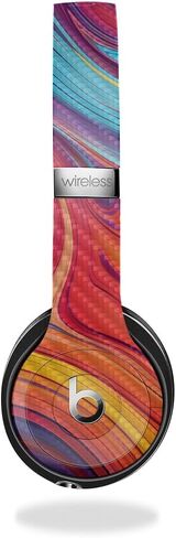 Glossy Glitter Headphone Skin Compatible with Beats Solo 3 Wireless - Magenta Pour - Premium 3M Vinyl Protective Wrap Decal Cover - Easy to Apply | Crafted in The USA by MightySkins in Kuwait