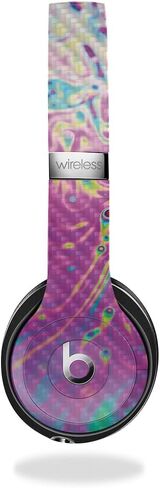 Glossy Glitter Headphone Skin Compatible with Beats Solo 3 Wireless - Magenta Pour - Premium 3M Vinyl Protective Wrap Decal Cover - Easy to Apply | Crafted in The USA by MightySkins in Kuwait