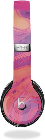 Glossy Glitter Headphone Skin Compatible with Beats Solo 3 Wireless - Magenta Pour - Premium 3M Vinyl Protective Wrap Decal Cover - Easy to Apply | Crafted in The USA by MightySkins in Kuwait