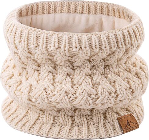 Kids Pompom Winter Beanie Hat Scart Gloves Set,Boys Girls Knitted Fleece Lined Woollen Hat for Children's Toddler 3-9 Years in Kuwait