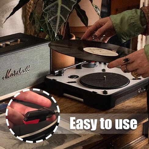 BokWin 4 Pack Record Player Needle Vinyl Needle Replacement Compatible with ION, Jenson, Crosley, Victrola, Sylvania Turntable, Phonograph LP Vinyl Player(Red and Gold） in Saudi Arabia