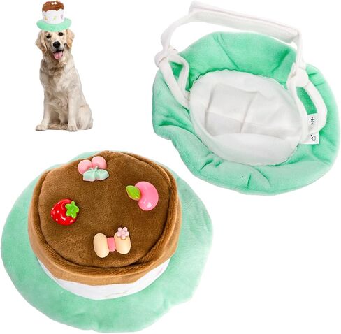 YOUEON 2 Pack Cute Dog Birthday Hats, Pink Candle Cake & Green Fruit Cake, Cat Birthday Hat, Plush Pet Birthday Cake Hat for Cats, Small & Medium Dogs Birthday Party (Large) in Saudi Arabia
