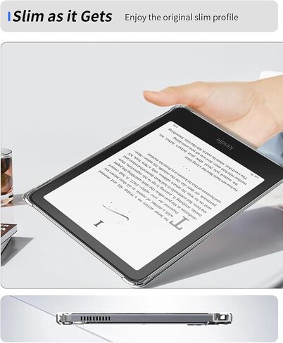 Case for All-New Kindle Paperwhite/Colorsoft 7 Inch 2024,WUNIAK Design for Kindle Paperwhite 12 Generation,Thin Slim Lightweight Scratch Proof,Durable Protection Silicone Rubber TPU Cover (Clear). in Saudi Arabia