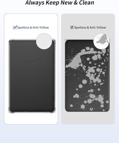 Case for All-New Kindle Paperwhite/Colorsoft 7 Inch 2024,WUNIAK Design for Kindle Paperwhite 12 Generation,Thin Slim Lightweight Scratch Proof,Durable Protection Silicone Rubber TPU Cover (Clear). in Saudi Arabia