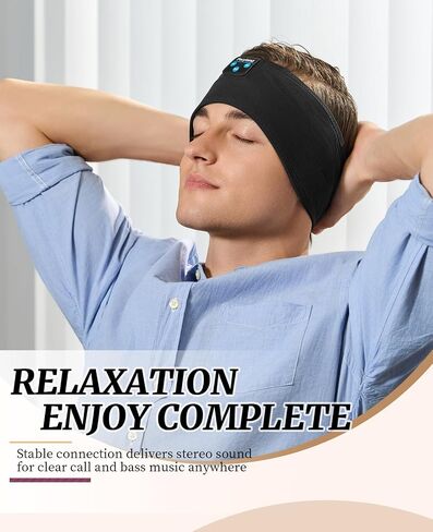 Sleep Headphones Headband, Wireless Sleeping Earbuds Earphones Sweat Resistant with Ultra-Thin HD Stereo Speaker, Bluetooth 5.2 for Workout Running Cool Gadgets Unique Gifts for Men Women in Kuwait