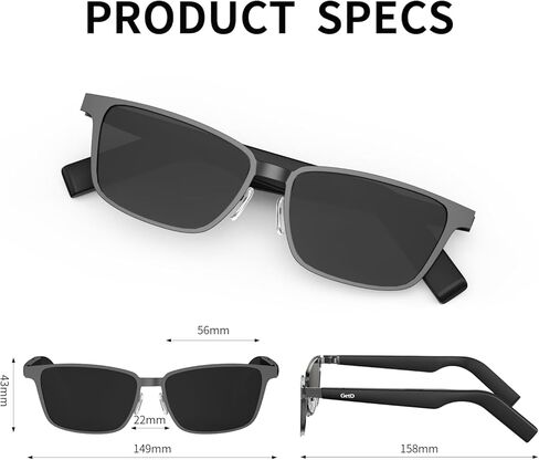 Smart Sunglasses, Round Polarized Lens Bluetooth Glasses for Men/Women with Speaker, Music Glasses Audio (GD20-C1) in Saudi Arabia