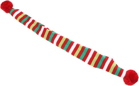 POPETPOP Dog Christmas Scarf - Dog Santa Scarf - Warm Striped Pet Winter Christmas Holiday Scarf in Green and Red for Dog Cat Pet Xmas Costume Accessories - Size M in Saudi Arabia