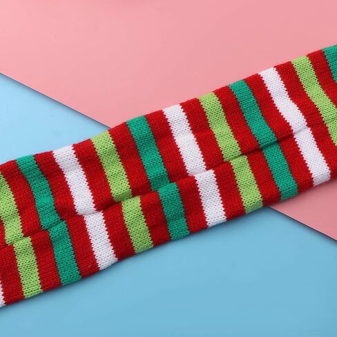 POPETPOP Dog Christmas Scarf - Dog Santa Scarf - Warm Striped Pet Winter Christmas Holiday Scarf in Green and Red for Dog Cat Pet Xmas Costume Accessories - Size M in Saudi Arabia