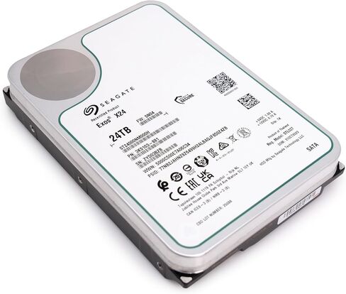 محرك الأقراص الصلبة Seagate Exos X24 سعة 24 تيرابايت محرك الأقراص الصلبة SATA 6 جيجابايت/ثانية 512 ميجابايت كاش 7200 دورة في الدقيقة 512e CMR هيليوم محرك أقراص ثابتة 3.5 بوصة ST24000NM000H (متجدد) in Saudi Arabia