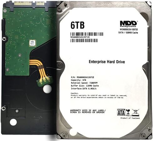 MaxDigitalData (MD6000GSA12872E) 6TB 7200RPM 128MB Cache SATA 6.0Gb/s 3.5-inch Internal Hard Drive (Enterprise Grade) - 3 Years Warranty (Renewed) in Saudi Arabia