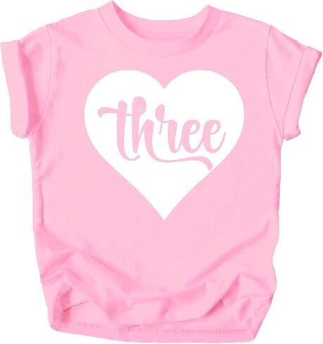 Olive Loves Apple Third Birthday Shirt for Girls Three in Heart 3rd Birthday Outfit for Toddler Girls in Saudi Arabia