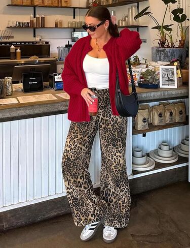 Wyeysyt Womens Cardigan Sweater Button Down Long Sleeve Chunky Soft Knit Sweater Fall Open Front Loose Casual Cardigan Coat in Kuwait