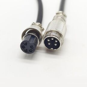 3.28 ft GX16 5 Pin Male to Female Head Aviation Cordset, GX16 5Pins Female to Male Connector Electrical Cable Panel Mount Circular Metal Aviation Adapter Cordset for Ships 20AWG (1meter)