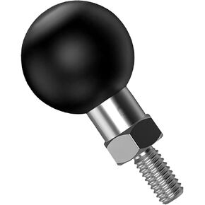 1" Ball Mount Base Ball Adapter with 1 inch Ball, M6 Threaded Bolt with Ball Adapter M6 Stainless Steel Threads Compatible with RAM Mounts Parts B Size Double Socket Arms(Black-1)