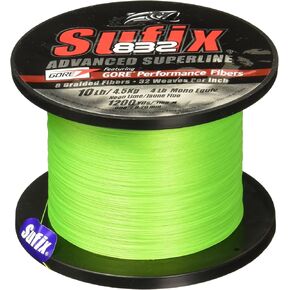 Sufix 832 Braid Line-1200 Yards (Neon Lime, 30-Pound)