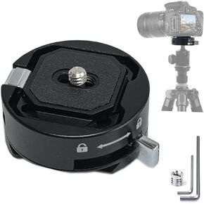 Quick Release Plate,Camera Quick Release Plate,Tripod Quick Release Plate,QR Camera Mount Adapter, Quick Mount Kit, Arca-Style Clamp with 1/4"-3/8" Thread Adapter for Pan/Stabilizer/Monopod/Slide