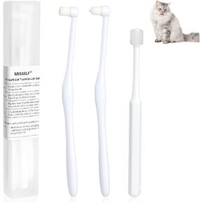 Ultra Soft Cat Toothbrush, Tooth Brushes for Small Breed Dogs or Cats, 360 Silicone Kitten Teeth Brush, Micro Head Pet Dental Care with Case 3 Styles
