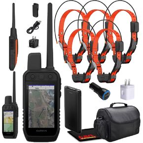 Garmin Alpha 300 Handheld Advanced Tracking and Training System for Hunting Dogs Bundle with 5X Garmin Dog Collars Alpha TT25 Dog Tracker and Training Collar with GPS + Field Bag + Accessories