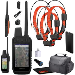 Garmin Alpha 300 Handheld Advanced Tracking and Training System for Hunting Dogs Bundle with 3X Garmin Dog Collars Alpha TT25 Dog Tracker and Training Collar with GPS + Field Bag + Accessories