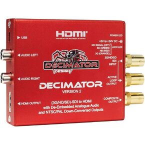 Decimator Version 2 Simultaneously Scales SDI to Both HDMI and NTSC/PAL with De-Embedded Analogue Audio
