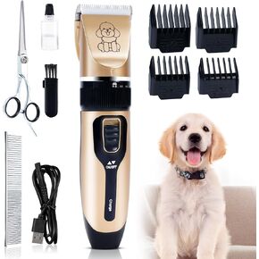 Dog Grooming Kit Clippers,Low Noise,Rechargeable,Cordless,Electric Quiet Dog Hair Trimmer, Hair Clippers for Dogs, Cats Grooming
