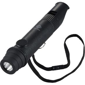 3-in-1 Flashlight, Lantern & Whistle, IP44 Water-Resistant, Dust-Resistant, AAA Battery Powered, Compact for Hiking, Camping, Rescue, Emergency, Lanyard Included (Beige)