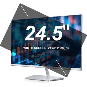 Computer Privacy Screen 24.5 Inch Removable Privacy Shield Anti Glare Monitor Protector, Two Installation Method, 16:9 Aspect Ratio Widescreen, Anti-Glare/Anti Blue Light/Anti Scratch Film