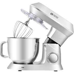 Kitchen in the box Stand Mixer, 900W 7.5QT Kitchen Electric Mixer, 6-Speed Tilt-Head Food Mixer for Baking with Dough Hook,Wire Whip,Beater, Egg Separator (Silver)