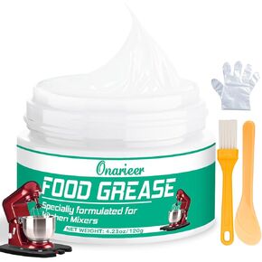 4.23 Oz Food Grade Grease for KitchenAid Stand Mixer – Universal Compatibility for Stand Mixer Gear Attachments, Premium Food Grade Silicone Grease with Stick, Gloves and Brush Applicators