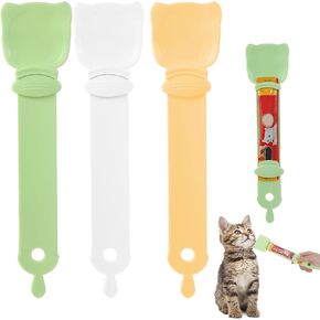 3Pcs Cat Strip Feeder Spoon Cat Treat Squeeze Spoon Pet Food Mixing Spoon Happy Spoon for Cats Multifunctional Lickable Treat Feeding Dispenser Cat Stick Feeder for Liquid Snack Wet Food