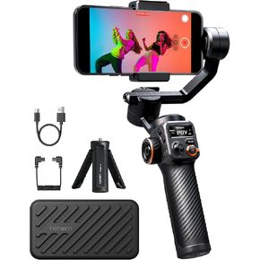 Hohem iSteady M6 Kit Smartphone Gimbal Stabilizer, Magnetic AI Tracking Sensor Fill Light, OLED Display, 3-Axis Phone Gimbal for iPhone Android, Phone Stabilizer for Video Recording, YouTube TikTok